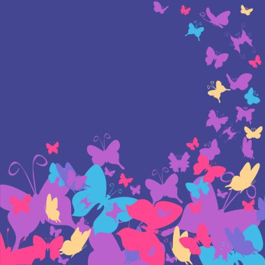 Kelebekli vektör arkaplan, mavi