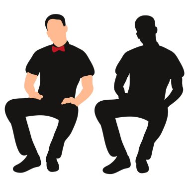 Oturan bir adamın silüeti