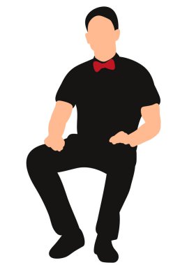  Yalnız yaşayan, papyonlu bir adamın silüeti.