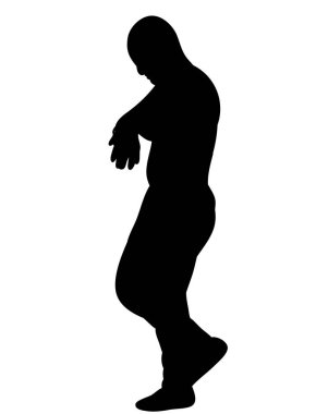 Vektör, izole, siluet adam yürüyor