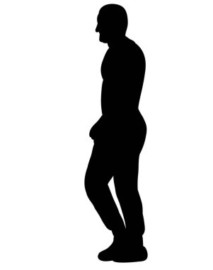  Yalnız, siluetli bir adam yan yana yürüyor.