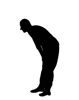 Vektör, izole, siluet adam yorgun