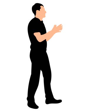 Alkışlayan bir adamın vektör, silueti