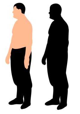 Vektör, izole edilmiş siluet adam ayakta