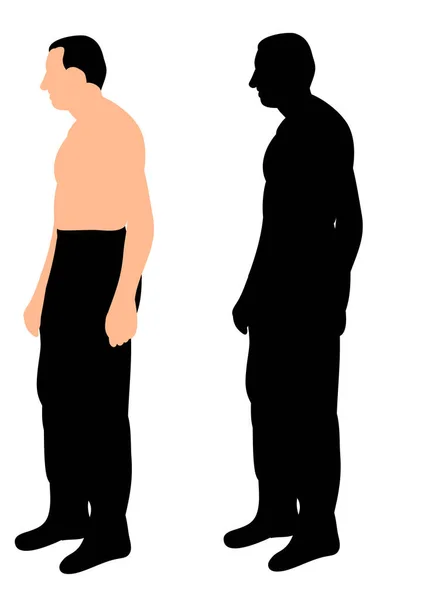 Silhouette Homme Est Debout — Image vectorielle