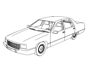 eskiz retro araba vektörü