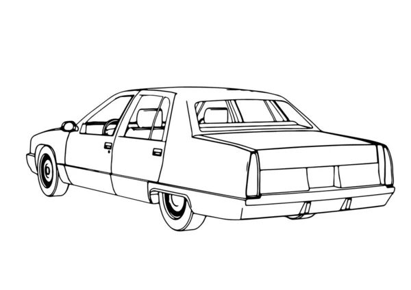 Bosquejo Retro Coche Vector — Archivo Imágenes Vectoriales