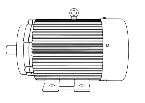 Contour Moteur Électrique Vecteur — Image vectorielle