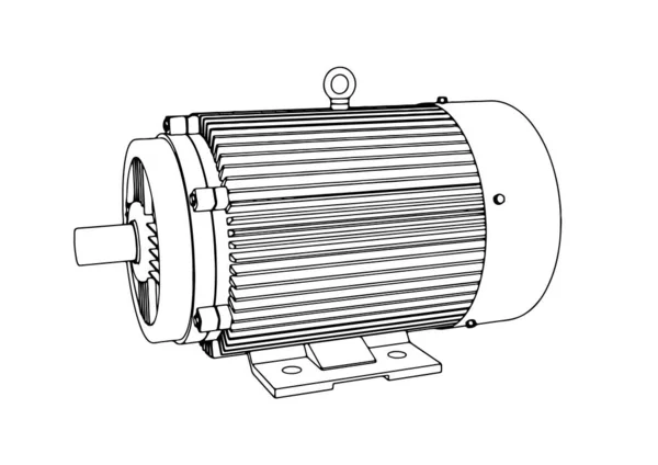 Contour Moteur Électrique Vecteur — Image vectorielle