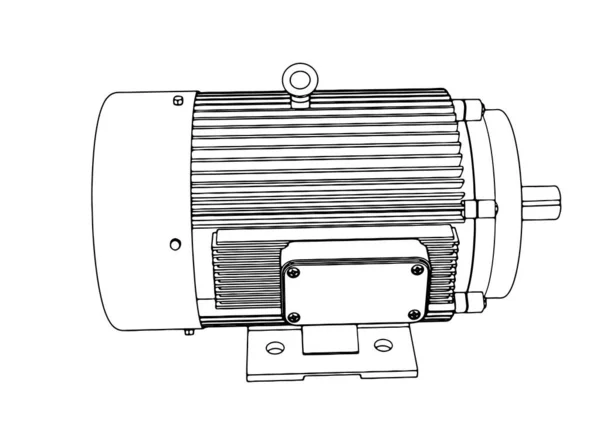 Contour Moteur Électrique Vecteur — Image vectorielle