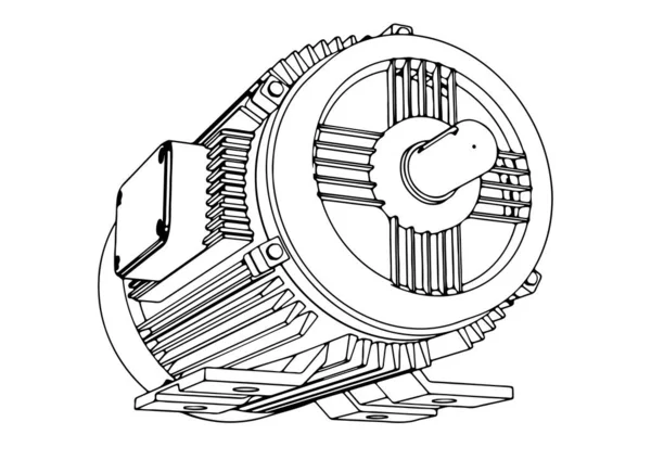 Contorno Motor Eléctrico Vector — Vector de stock