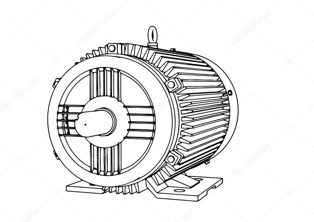 outline electric motor vector 