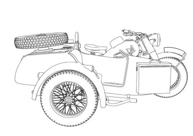 Beyaz arkaplanda motosiklet vektörü çiz