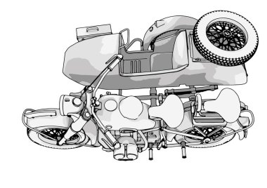 Beyaz arkaplanda motosiklet vektörü çiz