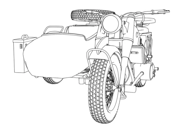 Schizzo Moto Vettore Sfondo Bianco — Vettoriale Stock