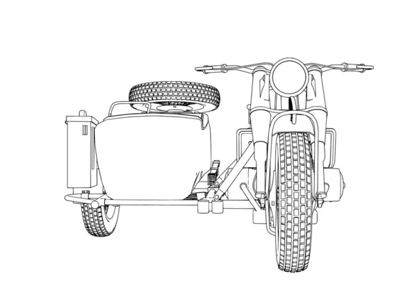 Beyaz Arkaplanda Motosiklet Vektörü Çiz — Stok Vektör