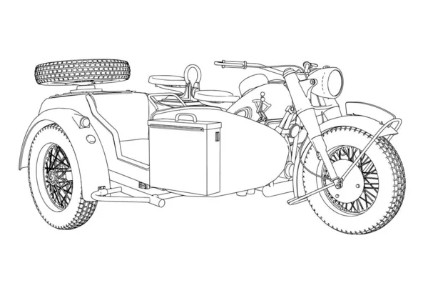 Schets Motorfiets Vector Een Witte Achtergrond — Stockvector