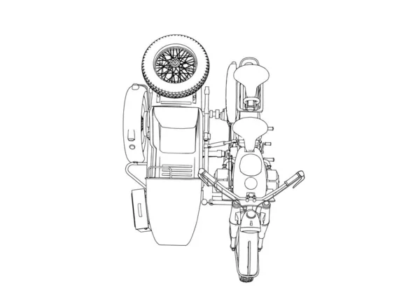 Вектор Мотоцикла Белом Фоне — стоковый вектор