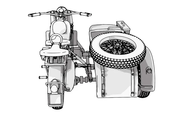Kreslit Motocykl Vektor Bílém Pozadí — Stockový vektor