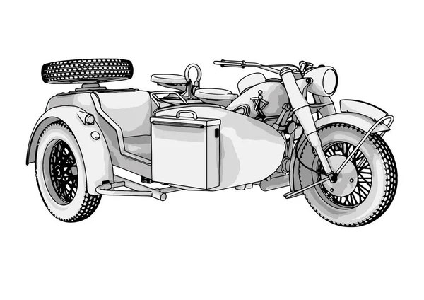 Schets Motorfiets Vector Een Witte Achtergrond — Stockvector