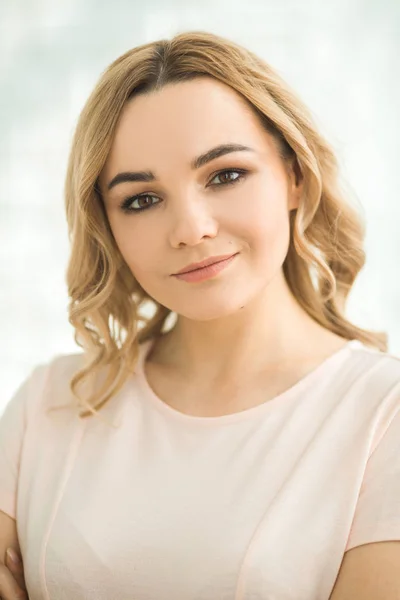 Portrait Beautiful Young Girl Makeup — Stock Photo, Image