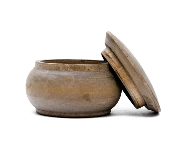 Wooden Kitchen Pot Isolated White Background Kitchenware — Stock Photo, Image