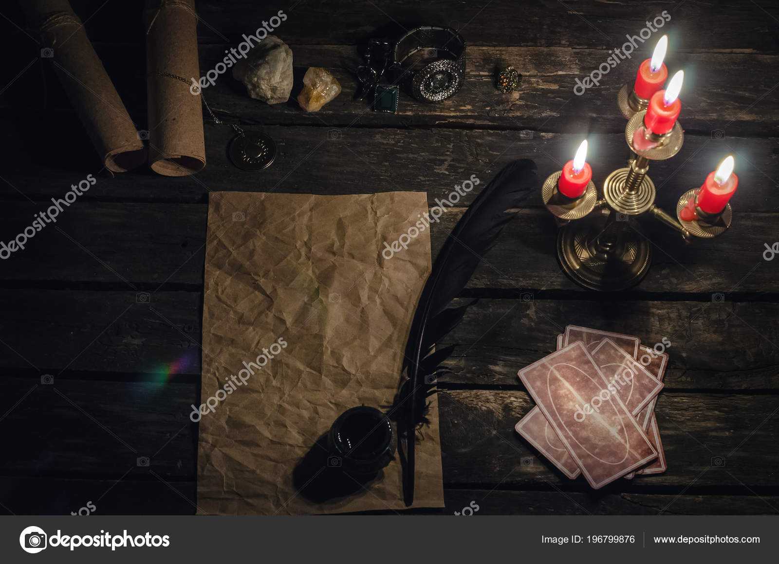 Tarot Cards Fortune Teller Desk Table Background Futune