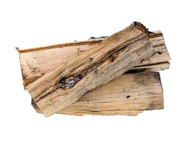 Yakacak Odun Izole Edilmiş Beyaz Arka Planda Huş Ağacı Yakacak — Stok fotoğraf