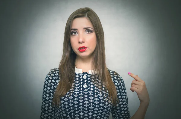 Guilty Woman Justified Looking Excuses Offended Girl Puts Forward Claims — Stock Photo, Image