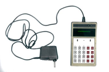 Vintage Hesaplama ve beyaz arka plan üzerinde izole 70 li yıllarda.