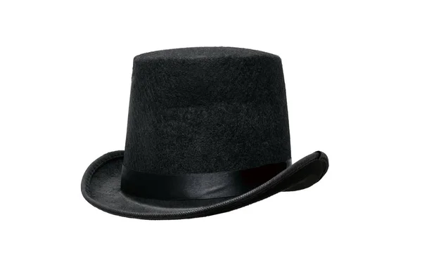 白い背景に隔離されたブラックボウラー帽子 — ストック写真