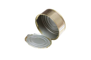 teneke kutu beyaz arkaplanda izole edildi.