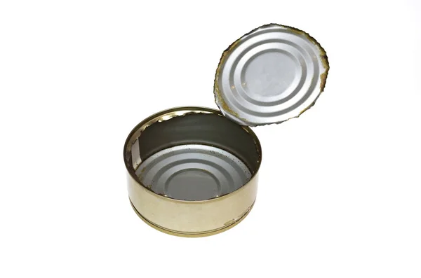 Tin Can Isolated White Background — Stock Photo, Image