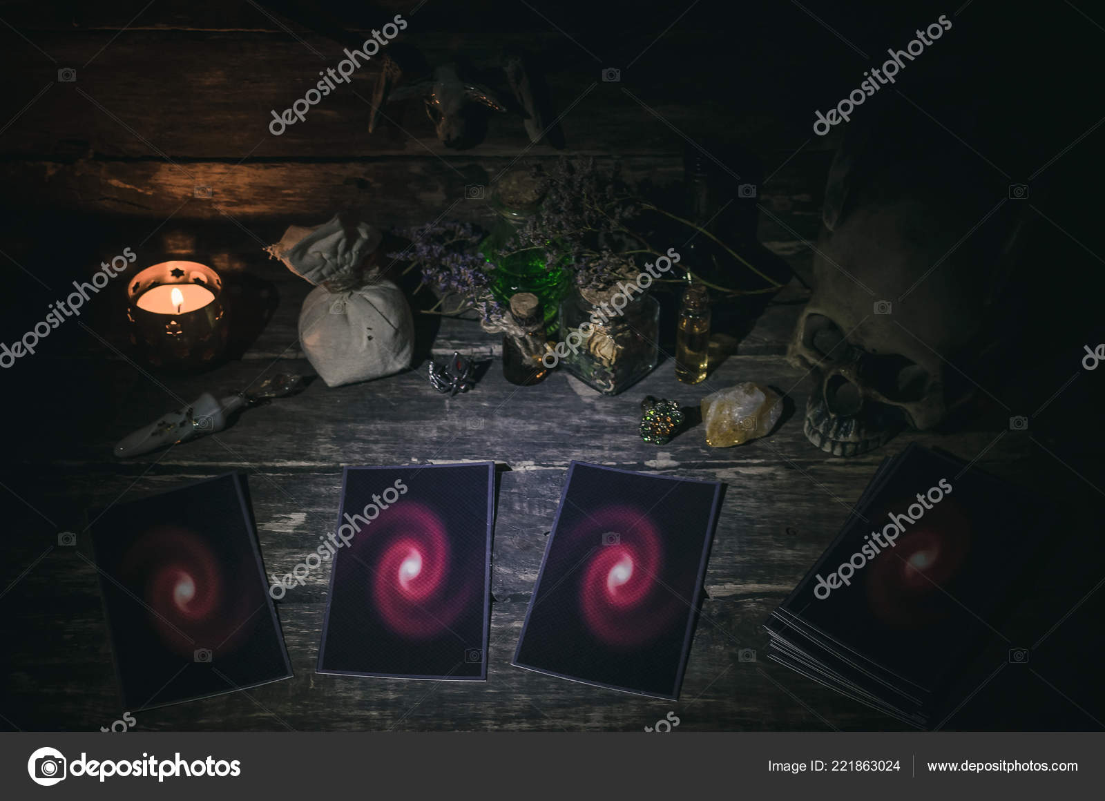 Tarot Cards Fortune Teller Desk Table Background Futune