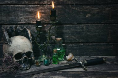 Sihirli tablo arka plan. Büyücülük kavramı.