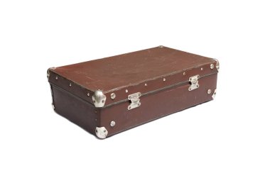 Beyaz arka plan üzerinde izole retro çanta.