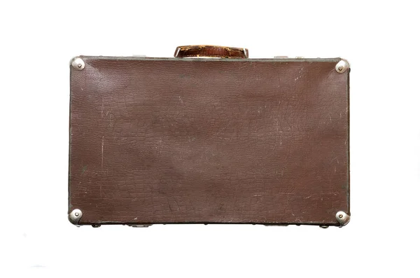 白い背景に分離されたレトロなスーツケース — ストック写真