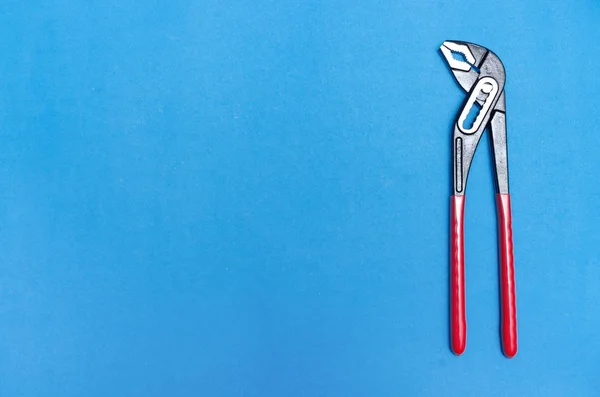 Adjustable Wrench Isolated Blue Background Copy Space — Stock Photo, Image