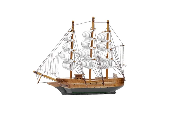 Sail Ship Toy Isolated White Background — Stock Photo, Image