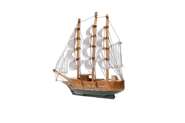 Sail Ship Toy Isolated White Background — Stock Photo, Image