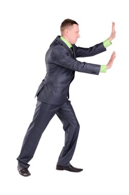 Beyaz arka plan üzerinde izole iş adamı.