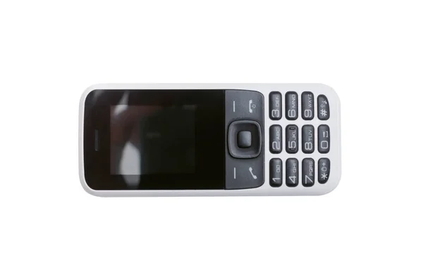 Telefone Celular Com Botões Isolados Fundo Branco — Fotografia de Stock