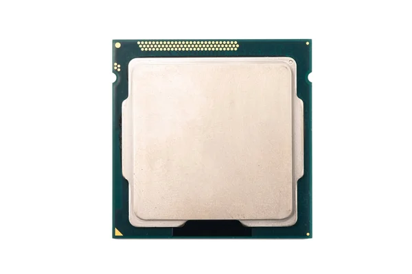 Moderner Cpu Prozessor Chip Isoliert Auf Weißem Hintergrund — Stockfoto