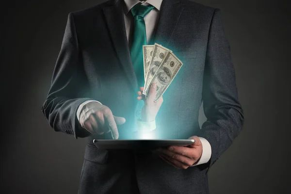 Krijg Geld Online Geld Cashback Van Internet Winkel Online Betaling — Stockfoto