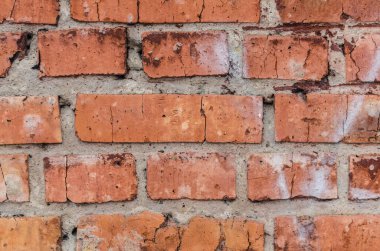 Eski turuncu tuğla duvar arka plan dokusu. Tuğla duvarı kapat..