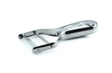 Modern çelik soyucu beyaz arkaplanda izole edildi.