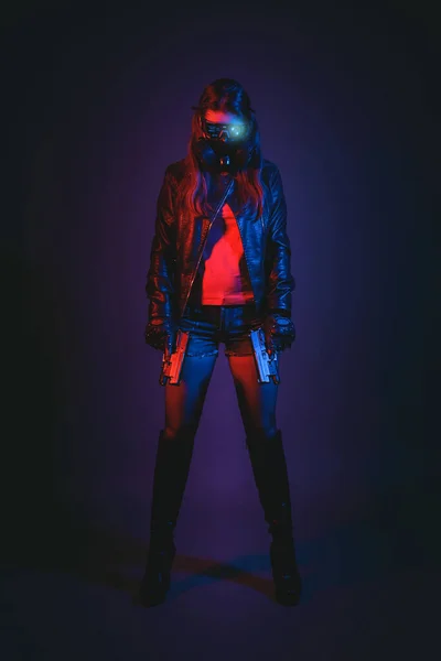 Cyberpunk Girl Guns Concept Royalty Free Stock Photos