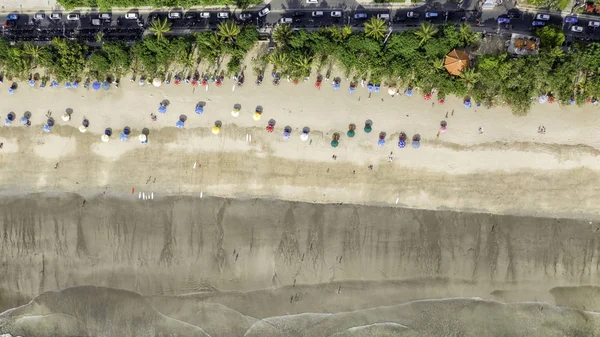 Luftaufnahme Von Menschen Die Strand Von Bali Ruhen — Stockfoto