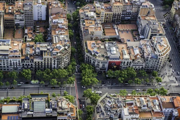 Вид Воздуха Здания Барселоне Вид Высокого Угла Типичную Городскую Сетку — стоковое фото