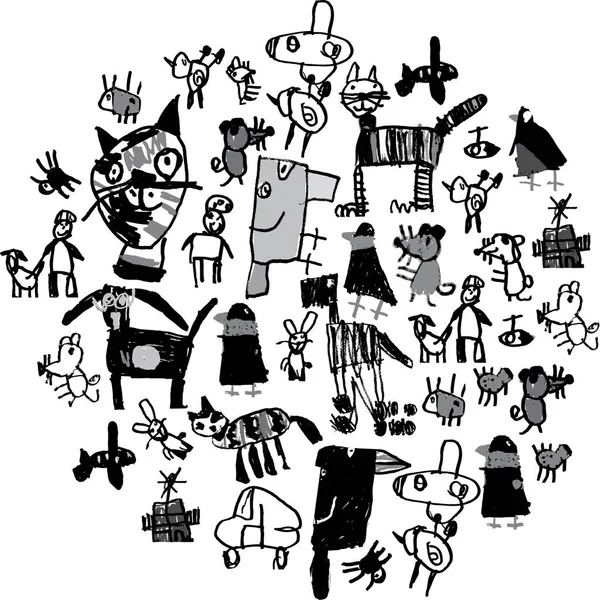 Doodles vie urbaine — Image vectorielle